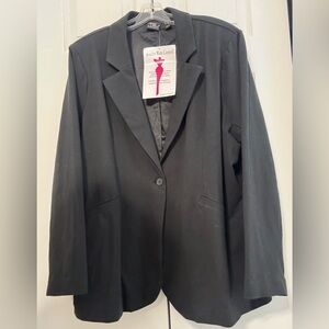 Women with Control Black knit blazer Size 2X Women's single Button vented